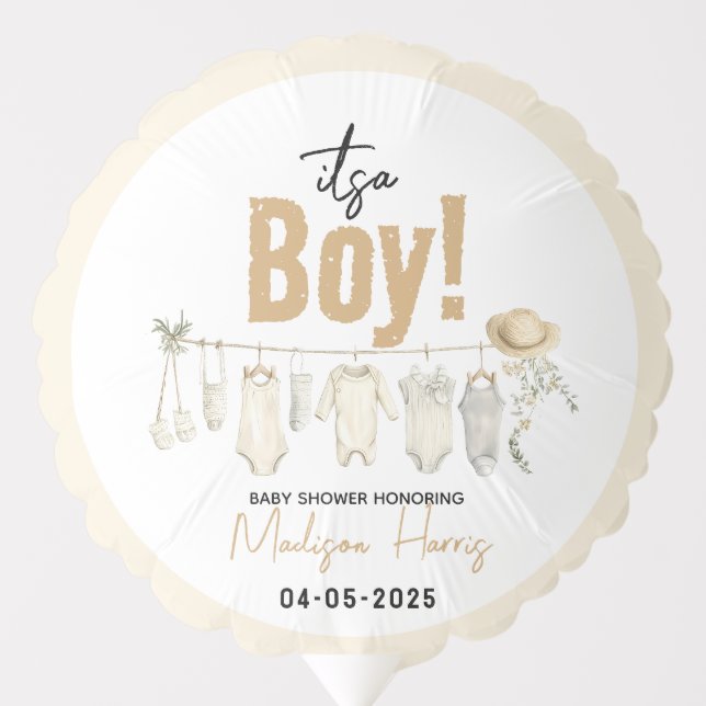 It’s a Boy! Blue Baby Shower – Cute & Sweet Balloon (Front)
