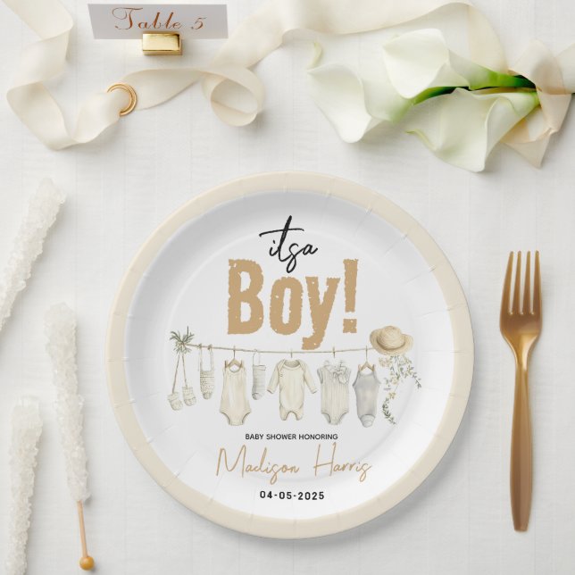 It’s a Boy! Blue Baby Shower – Cute & Sweet Paper Plates (Wedding)