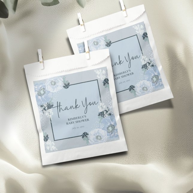 It’s A Boy Blue Floral Baby Shower  Favor Bag (Creator Uploaded)
