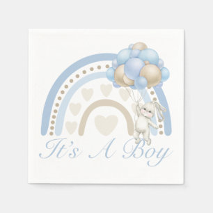 It’s a Boy Blue Pastel Rainbow Baby Shower Napkins