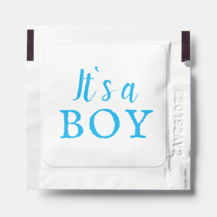 It`s a Boy Blue Typography Baby Boy Baby Reveal Hand Sanitizer Packet