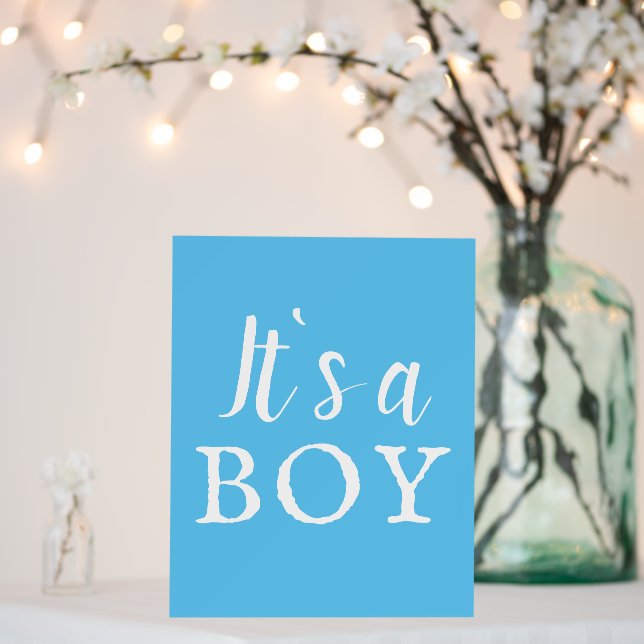 It`s a Boy Blue Typography Baby Shower  Foam Board (In Situ (Wedding))