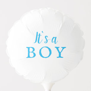 It`s a Boy Blue Typography Baby Shower Party Balloon