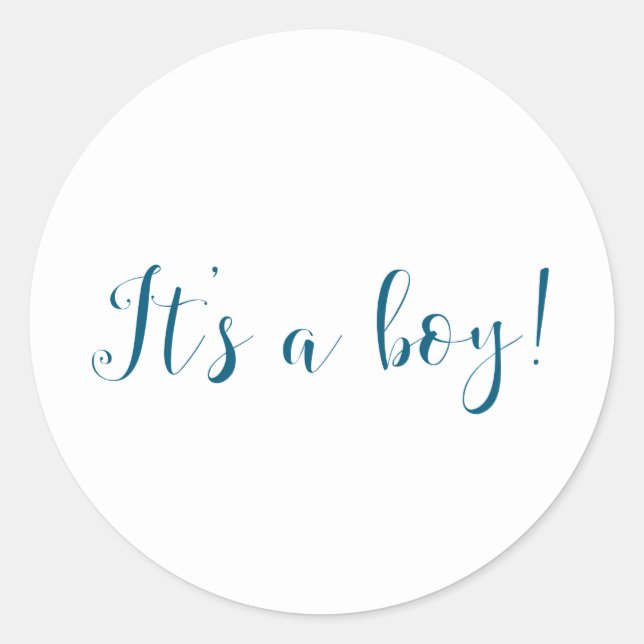 It’s a Boy Classic Round Sticker (Front)
