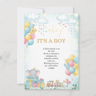 It’s a Boy Cute Baby Shower Invitation Card