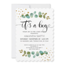 It’s a Boy Elegant Boy Eucalyptus Baby Shower