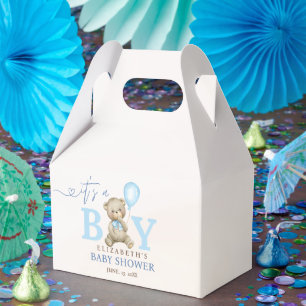 It’s a Boy, Fun Watercolor Bear Baby Shower boy Favor Boxes