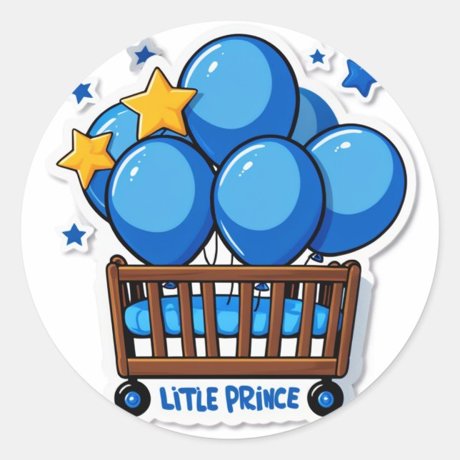 "It’s a Boy!" (Gender Specific – Boy) Classic Round Sticker (Front)