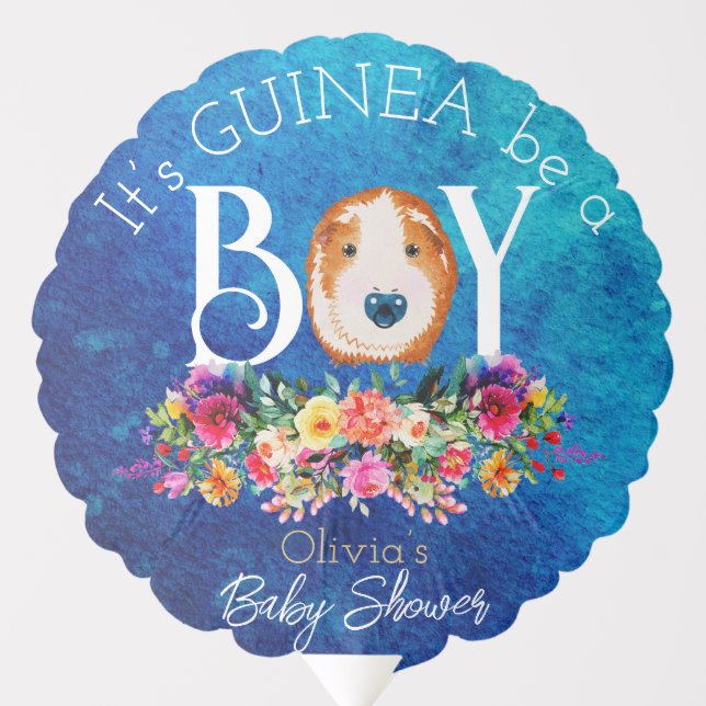 It’s a boy guinea pig baby shower blue balloon (Front)