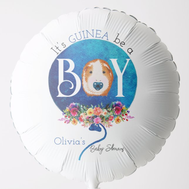 It’s a boy guinea pig baby shower blue balloon (Front)