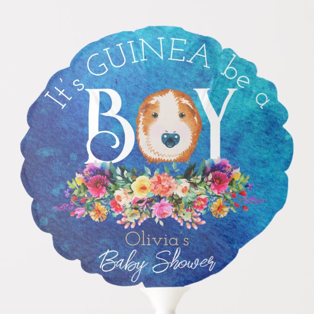 It’s a boy guinea pig baby shower blue balloon (Front)