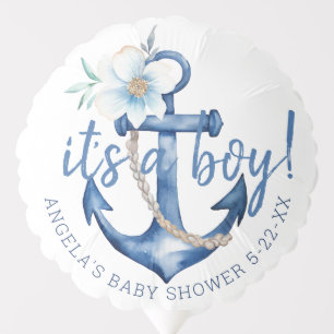 It’s a Boy Nautical Baby Shower Balloon Navy Blu