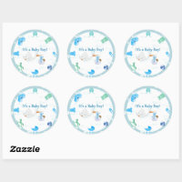 It's a Boy Blue Baby Shower Sticker, Zazzle