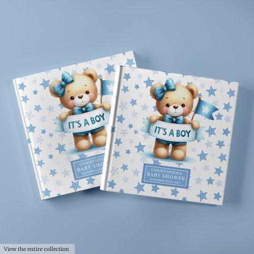 It’s a boy teddy bear guest book for baby shower