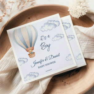 It’s a Boy Teddy Bear Hot Air Balloon Baby Shower Napkins