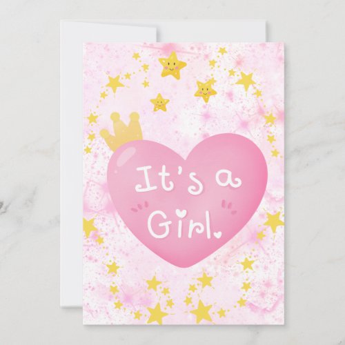 Its a Girl Announcement Card