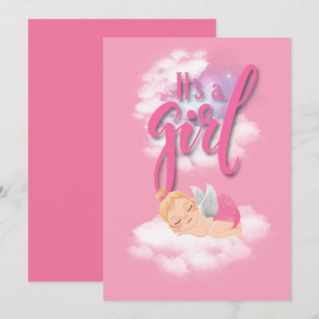 It’s a girl baby Announcement Card (Front/Back)