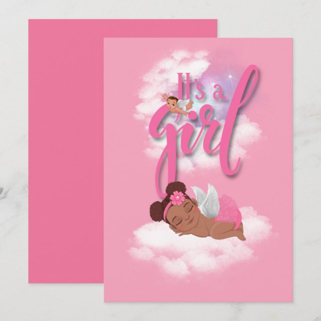 It’s a girl baby Announcement Card (Front/Back)