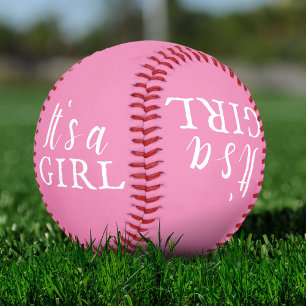 It`s a Girl Baby Girl Baby Shower Gender Reveal Baseball