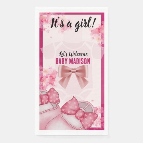 Its a girl Baby Shower Invitation  Paper Guest Towels