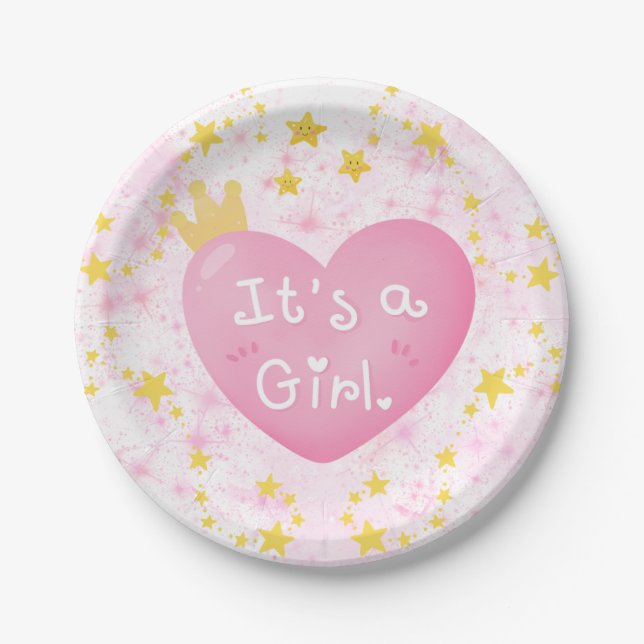 It’s a Girl Baby Shower Paper Plates  (Front)