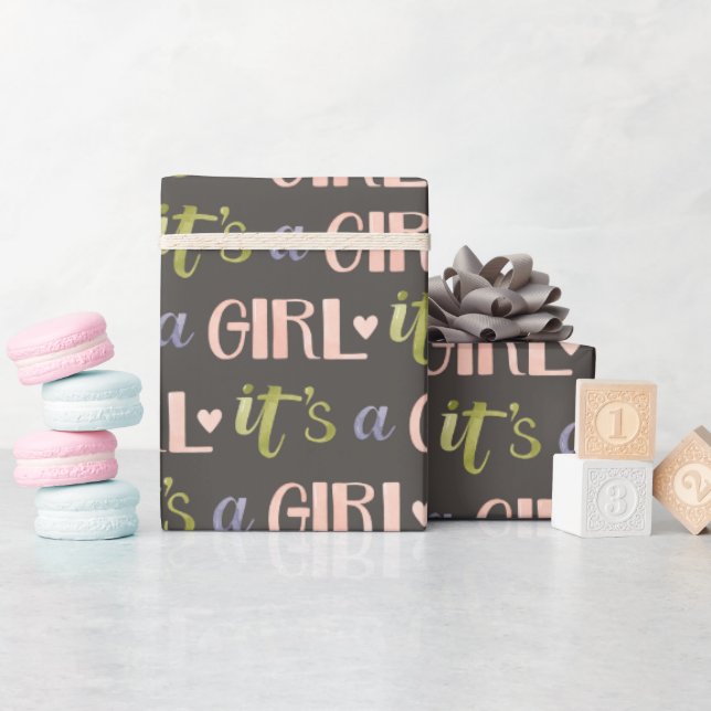 It’s A Girl New Baby Wrapping Paper (Baby Shower)