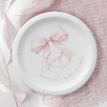 It’s a Girl Pink Bow Baby Shower Paper Plates<br><div class="desc">It’s a Girl Pink Bow Baby Shower Paper Plates</div>