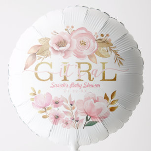 It’s a Girl Pink Floral Baby Shower Balloon