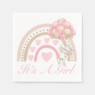 It’s a Girl Rainbow Pink Baby Shower Napkins