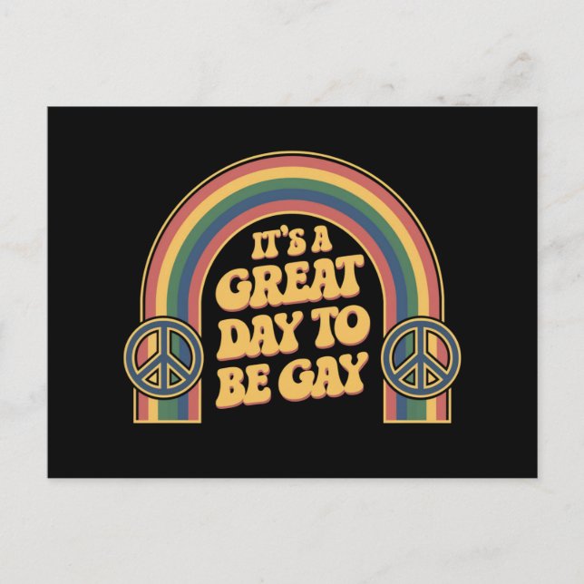 It’s A Great Day To Be Gay LGBTQ Pride Month Queer Postcard (Front)