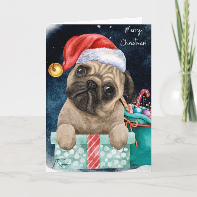 It’s a Pug Life Christmas 5x7 Greeting card (Front)
