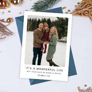 It’s a Wonderful Life Snowy Christmas Family Photo Holiday Card