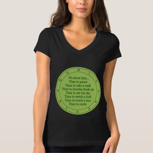 Its about time clock nature exercise health_green T_Shirt