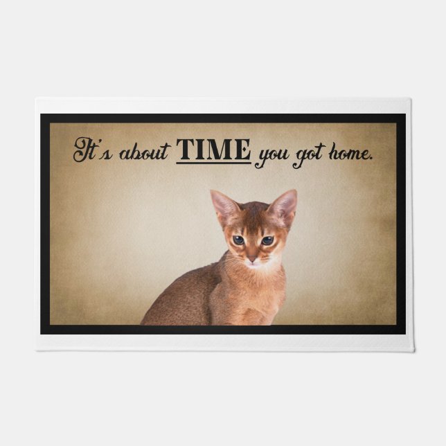 It’s About Time You Got Home American Cat Doormat (Front)