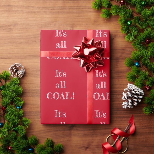 It’s All Coal Christmas Red White Wrapping Paper (Holiday Gift)