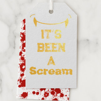“It’s Been a Scream” Gold Foil Halloween Favor Tag