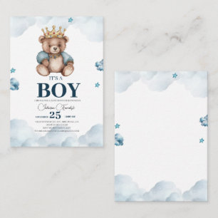 IT’S BOY Bear Baby Shower Note Card