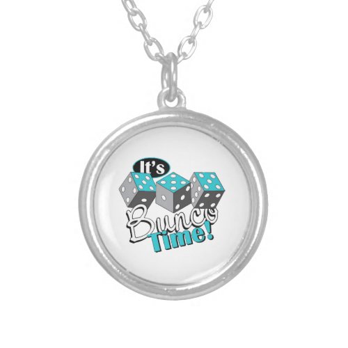 It s Bunco Time Silver Plated Necklace