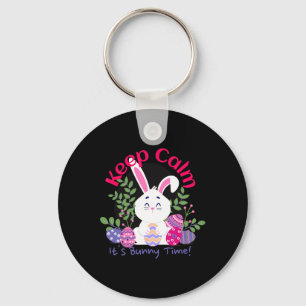 It’s Bunny Time Funny Easter Sunday Egg Hunting Gi Keychain