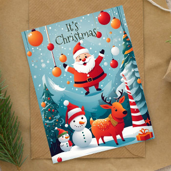 It’s Christmas Santa Winter Holiday Card by KarunasKreations at Zazzle
