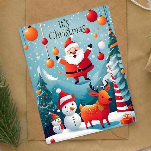 Its Christmas Santa Winter Holiday Card