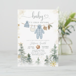 It’s Cold Outside Woodland Baby Shower Invitation 
