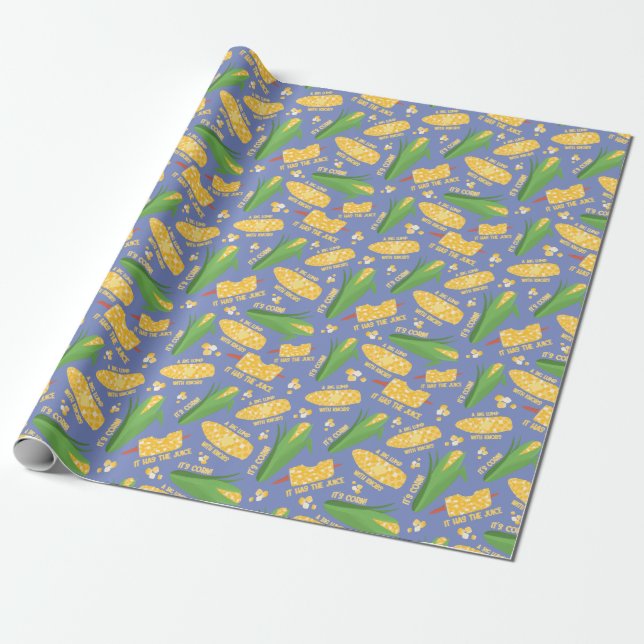 It’s Corn Wrapping Paper on sky blue (Unrolled)