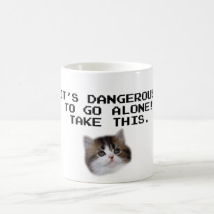 It’s Dangerous To Go Alone Take This Kitten Coffee Mug