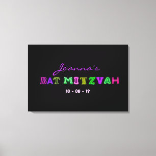 IT"S ELECTRIC Bar Mitzvah Memory Sign-In Board Canvas Print