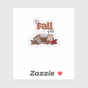 It’s Fall Y’all Aesthetic Simple Sticker