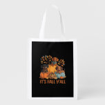 It’s Fall Y’all Autumn Dachshund Pumpkins Fall Grocery Bag