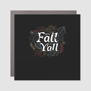 It’s Fall Y’all Autumn Design Retro Classic Car Magnet