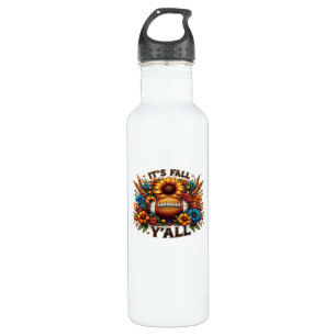 It’s Fall Y’all Autumn Football Stainless Steel Water Bottle