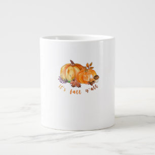 It’s Fall Y’all Autumn Leaves Pumpkin And Mushroom Giant Coffee Mug